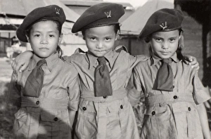 Three brownie guides, Burma, 1941-1945 Three brownie guides, Burma, 1941-1945