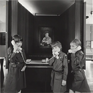 Three Brownies in Baden Powell House, London Three Brownies in Baden Powell House, London