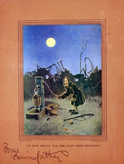 Bruce Bairnsfather cartoon, squeaking water pump Bruce Bairnsfather cartoon, squeaking water pump