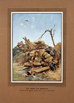 Bruce Bairnsfather cartoon, The thirst for reprisals Bruce Bairnsfather cartoon, The thirst for reprisals