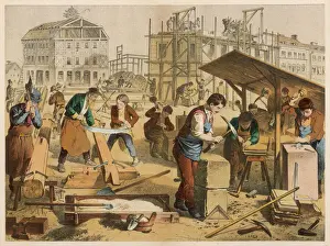 France Prints: Builders at Work Print