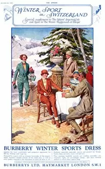 Skiing Gallery: Burberry advert: Winter sport and fashion, Switzerland