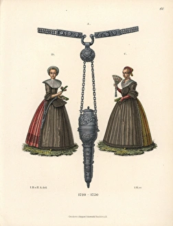 Burgher women of Augsburg in full skirts, bodices Burgher women of Augsburg in full skirts, bodices
