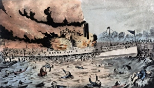 Burning of the Henry Clay steamship near Yonkers Burning of the Henry Clay steamship near Yonkers