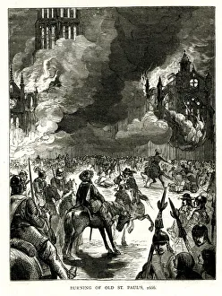 Burning of Old St. Pauls Cathedral, 1666 Burning of Old St. Pauls Cathedral, 1666
