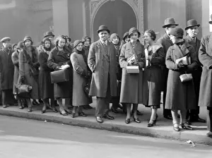 Vintage Transport History Prints: A Bus Queue 1920S