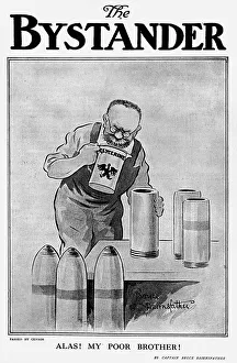 Bystander front cover, Bairnsfather cartoon, German shells Bystander front cover, Bairnsfather cartoon, German shells