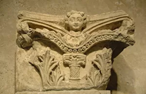 Images Dated 29th May 2007: Byzantine art. Capital decorated with a relief of a woman. B