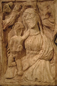 Related Images Gallery: Byzantine Art. Greece. Virgin Dexiokratousa in stone. Holdin