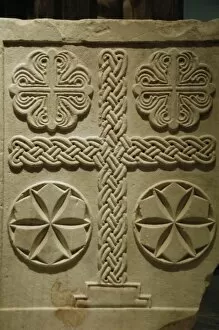 Xith Gallery: Byzantine relief decorated with crosses. Marble slab. Greece