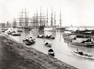 c. 1870s India - ships in the harbour at Calcutta Kolkata c. 1870s India - ships in the harbour at Calcutta Kolkata