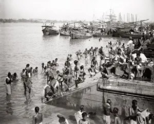 c. 1880s India - bathing ghat at Calcutta Kolkata c. 1880s India - bathing ghat at Calcutta Kolkata
