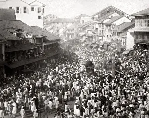 c. 1880s India - procession in a street in Bombay Mumbai c. 1880s India - procession in a street in Bombay Mumbai