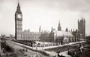c1880 England view of London Big Ben Parliament Westminster c1880 England view of London Big Ben Parliament Westminster