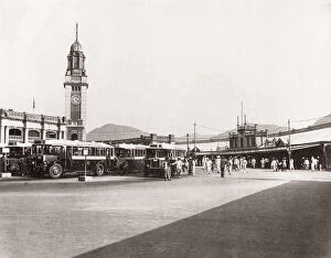 Terminus Gallery: c.1930 Hong Kong - clock tower and bus terminus