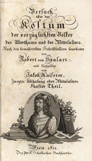 Calligraphic title page with vignette portrait Calligraphic title page with vignette portrait