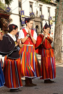 Three Camacha girls, Funchal, Madeira Three Camacha girls, Funchal, Madeira