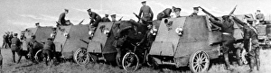 Canadian soldiers inspecting armoured cars at the Salisbury Plain camp Canadian soldiers inspecting armoured cars at the Salisbury Plain camp