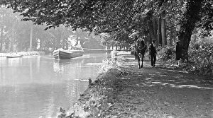 Canal boat drawn by horse Canal boat drawn by horse