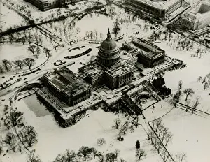 Capitol Building, Washington, USA, in the snow Capitol Building, Washington, USA, in the snow
