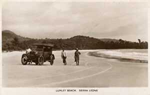 A Car on Lumley Beach, Freetown, Sierra Leone, West Africa