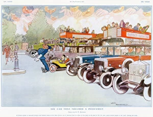 Funny Gallery: The Car That Touched a Policeman by H.M. Bateman