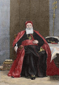 Cardinal Charles Lavigerie (1825-1892). Colored engraving Cardinal Charles Lavigerie (1825-1892). Colored engraving