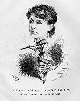 Frilly Gallery: Caricature of Cora Cardigan, flautist