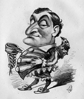 Caricature of David James, English comic actor Caricature of David James, English comic actor