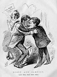 Caricature of Ledger, Scott and Sampson Caricature of Ledger, Scott and Sampson