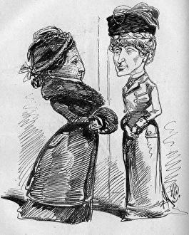 Caricature of Mrs Fletcher and Mrs Hart-Davies Caricature of Mrs Fletcher and Mrs Hart-Davies