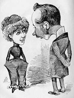 Newspaper Gallery: Caricature of Nellie Farren and Edward Ledger