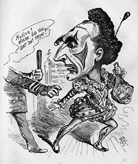 Images Dated 4th February 2016: Caricature of A W Pinero as a clown
