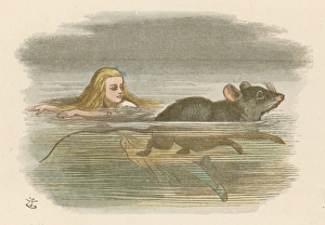 <b class=qtipBold><figcaption>Carroll/Alice/Tear Pool</figcaption></b><br>ALICE & THE POOL OF TEARS Swimming in it with a mouse<br><em>© Mary Evans Picture Library</em> Carroll/Alice/Tear Pool