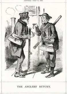 Seats Gallery: Cartoon, The Anglers Return (Derby and Disraeli)