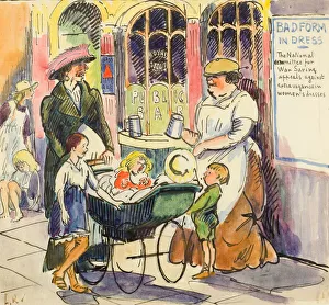 Cartoon, Bad Form in Dress, by Rodo Pissarro, WW1 Cartoon, Bad Form in Dress, by Rodo Pissarro, WW1