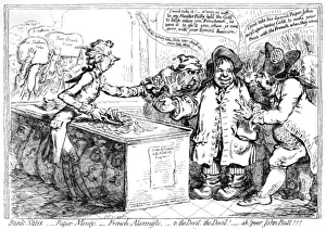 Cartoon, Bank Notes, Paper Money, French Alarmists Cartoon, Bank Notes, Paper Money, French Alarmists