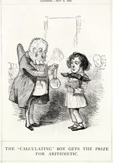 Cartoon, The Calculating Boy Gets the Prize for Arithmetic Cartoon, The Calculating Boy Gets the Prize for Arithmetic