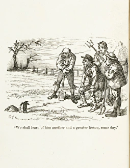 Cartoon of clay-diggers / peasants and mole Cartoon of clay-diggers / peasants and mole