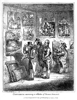 Cartoon, Connoisseurs examining a collection Cartoon, Connoisseurs examining a collection
