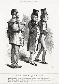 Cartoon, The First Question (Derby and Disraeli) Cartoon, The First Question (Derby and Disraeli)