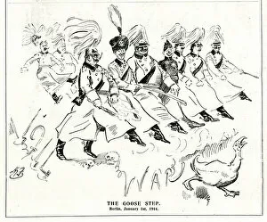 Images Dated 22nd August 2019: Cartoon, The Goose Step, Berlin, 1 January 1914