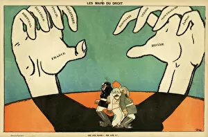 Austro Gallery: Cartoon, The Hands with Right on their Side, WW1