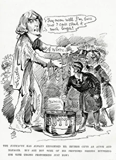Cartoon, Henry Irving being buttered up Cartoon, Henry Irving being buttered up