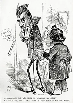 Cartoon, Henry Irving as Mephistopheles Cartoon, Henry Irving as Mephistopheles