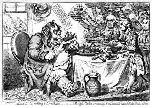 Cartoon, John Bull taking a Luncheon Cartoon, John Bull taking a Luncheon