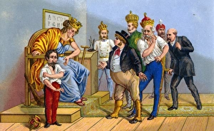 Cartoon, John Bulls Vindication Before Dame Europa Cartoon, John Bulls Vindication Before Dame Europa
