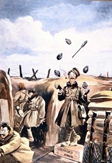 Platoon Gallery: Cartoon, Keeping his hand in, WW1