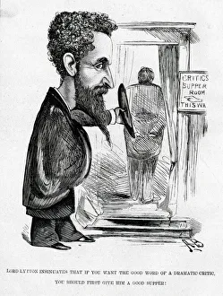 Cartoon, Lord Lytton and the drama critic Cartoon, Lord Lytton and the drama critic