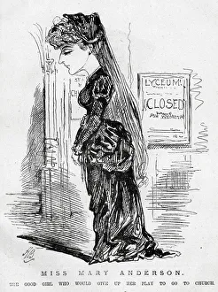 Cartoon, Miss Mary Anderson, actress Cartoon, Miss Mary Anderson, actress